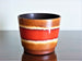 Scheurich planter, brown and beige with red band