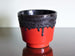 ES Keramik planter, red and black lava drip