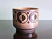 Vintage planter, cappuccino brown with geometric decoration