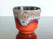 Vintage Dumler & Breiden indoor plant pot, speckled brown lava drip on red glaze