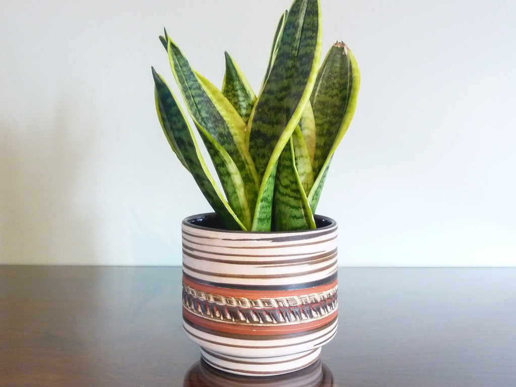 Vintage Dumler & Breiden indoor plant pot, brown, beige and terracotta with textured decoration
